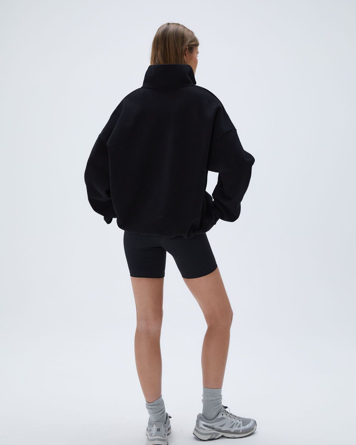 Adanola Outdoors Oversized Funnel Neck Zip Sweatshirt Schwarz | 60UZDFLWB